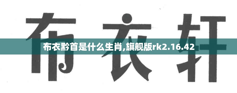 布衣黔首是什么生肖,旗舰版rk2.16.42