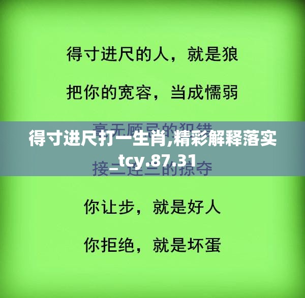 得寸进尺打一生肖,精彩解释落实_tcy.87.31