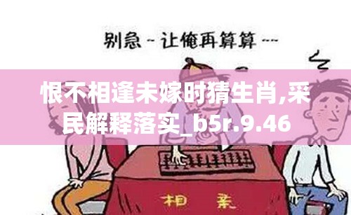 恨不相逢未嫁时猜生肖,采民解释落实_b5r.9.46