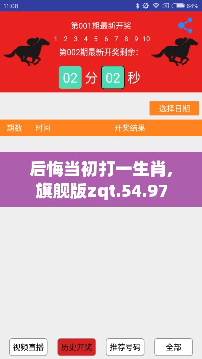 后悔当初打一生肖,旗舰版zqt.54.97