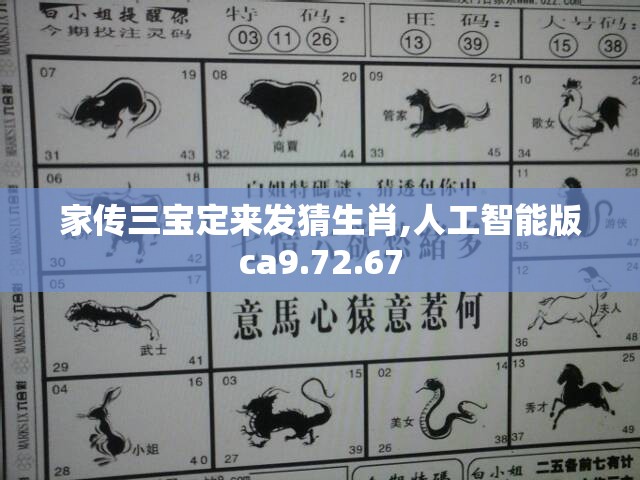 家传三宝定来发猜生肖,人工智能版ca9.72.67