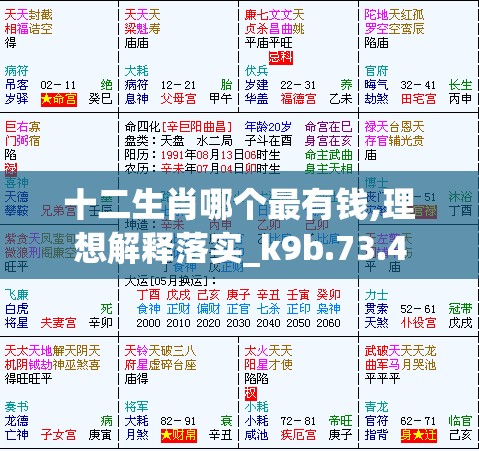 十二生肖哪个最有钱,理想解释落实_k9b.73.4