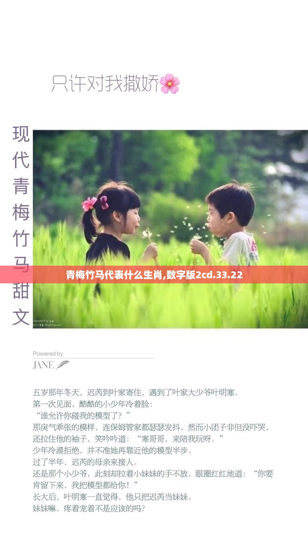 青梅竹马代表什么生肖,数字版2cd.33.22
