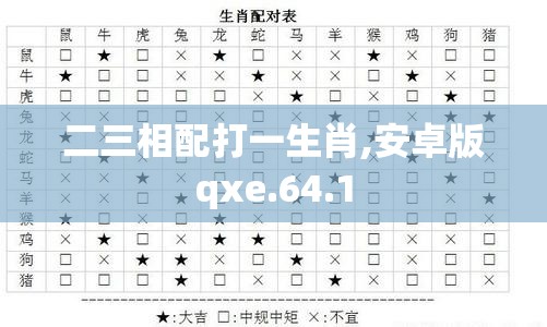 二三相配打一生肖,安卓版qxe.64.1