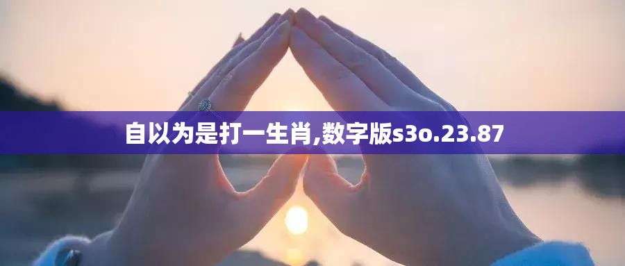 自以为是打一生肖,数字版s3o.23.87