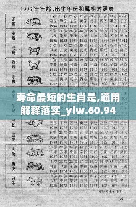 寿命最短的生肖是,通用解释落实_yiw.60.94